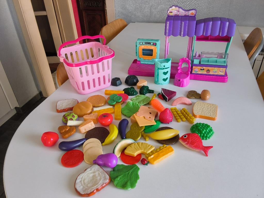 Set spelletjes kinderen die koken, winkelen, groenten, fruit, Ophalen of Verzenden, Gebruikt, Kunststof, Speelkeuken-accessoire