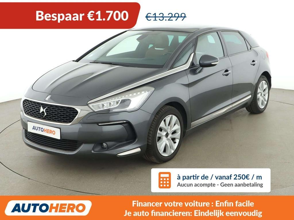 DS Automobiles DS 5 1.6 THP (bj 2015, automaat), Auto's, Gebruikt, 1504 kg, Leder, Bruin