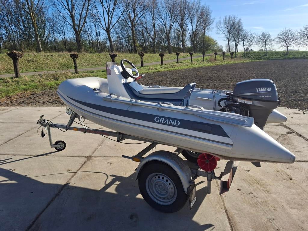 Luxe Grand S300 RIB – Yamaha 9.9 PK met Elektrische Start, Watersport en Boten, Rubberboten, Yamaha, Ophalen of Verzenden, Benzine