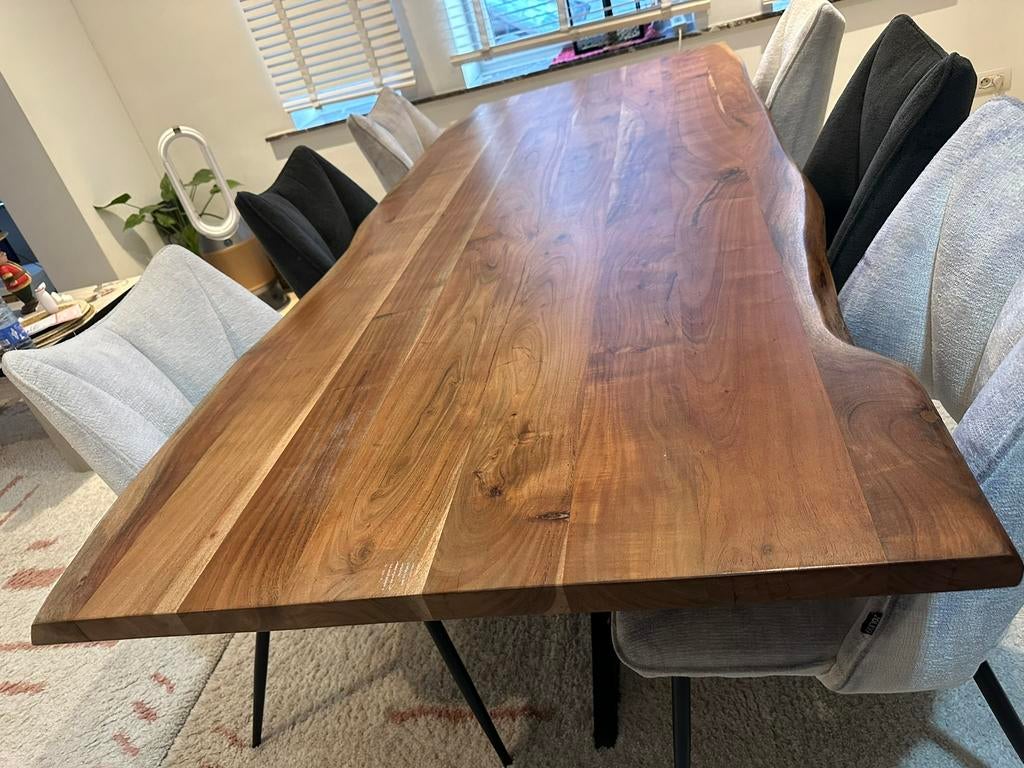 Table à manger bois massif live edge avec pieds métal, Maison & Meubles, Tables | Tables à manger, Enlèvement, Utilisé