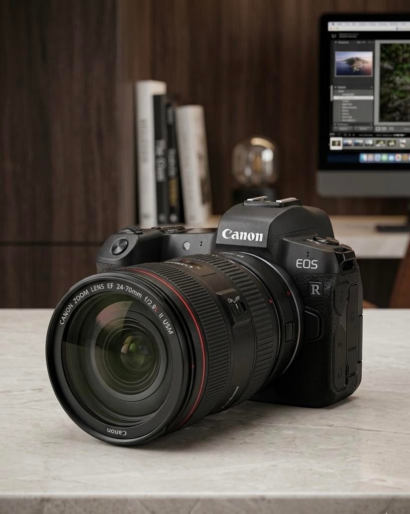 Canon EOS R + Canon EF 24-105mm f/4 L IS USM, Audio, Tv en Foto, Fotocamera's Digitaal, Ophalen, Zo goed als nieuw, Canon