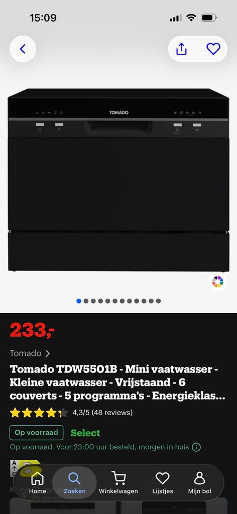 Mini Vaatwas Tomado, Elektronische apparatuur, Ophalen, Zo goed als nieuw