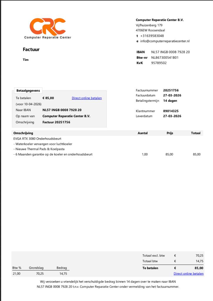 EVGA RTX 3080 FTW3 10GB LHR | Nieuwe luchtkoeling | Garantie, Computers en Software, Videokaarten, GDDR6, PCI-Express 4, Refurbished