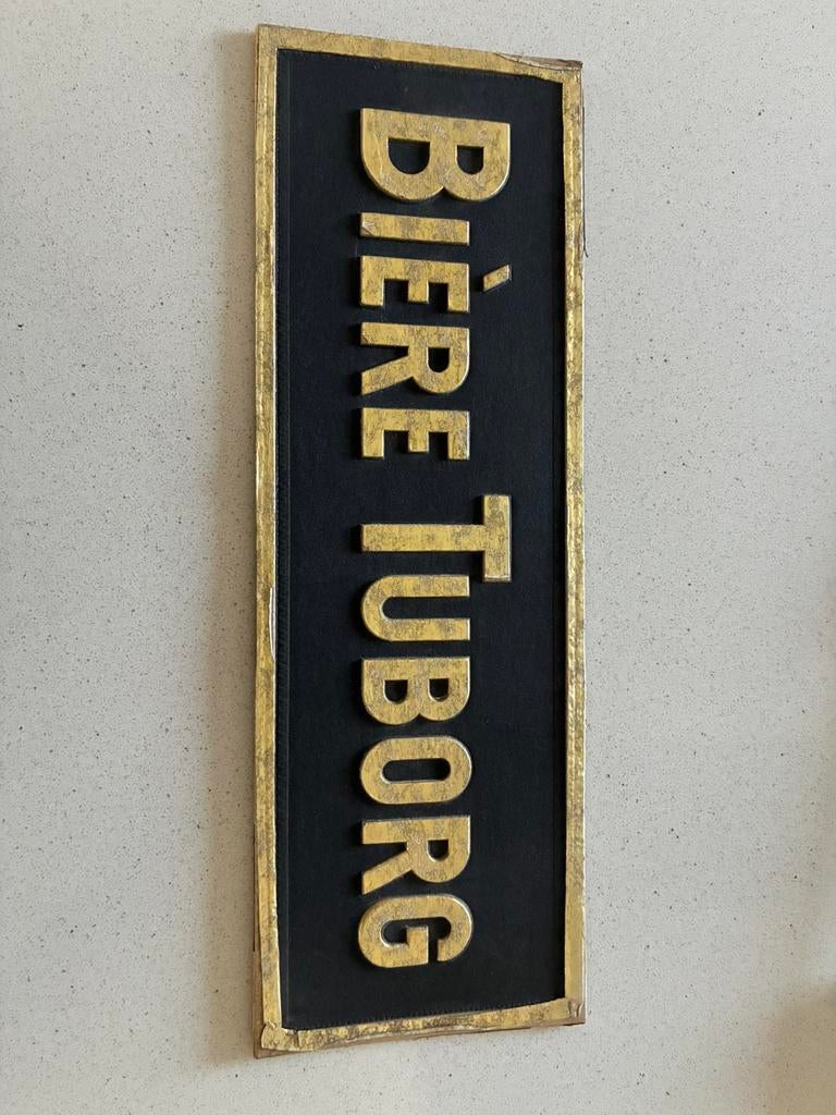 Publicité Bière Tuborg 40x13,5 cm, Enlèvement, Utilisé, Panneau, Plaque ou Plaquette publicitaire