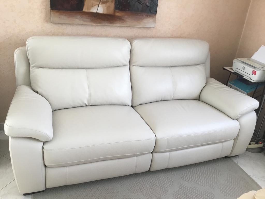 Siège en cuir 2.5 electr 2x fonction relax Sous GARANTIE, Maison & Meubles, Enlèvement, Comme neuf