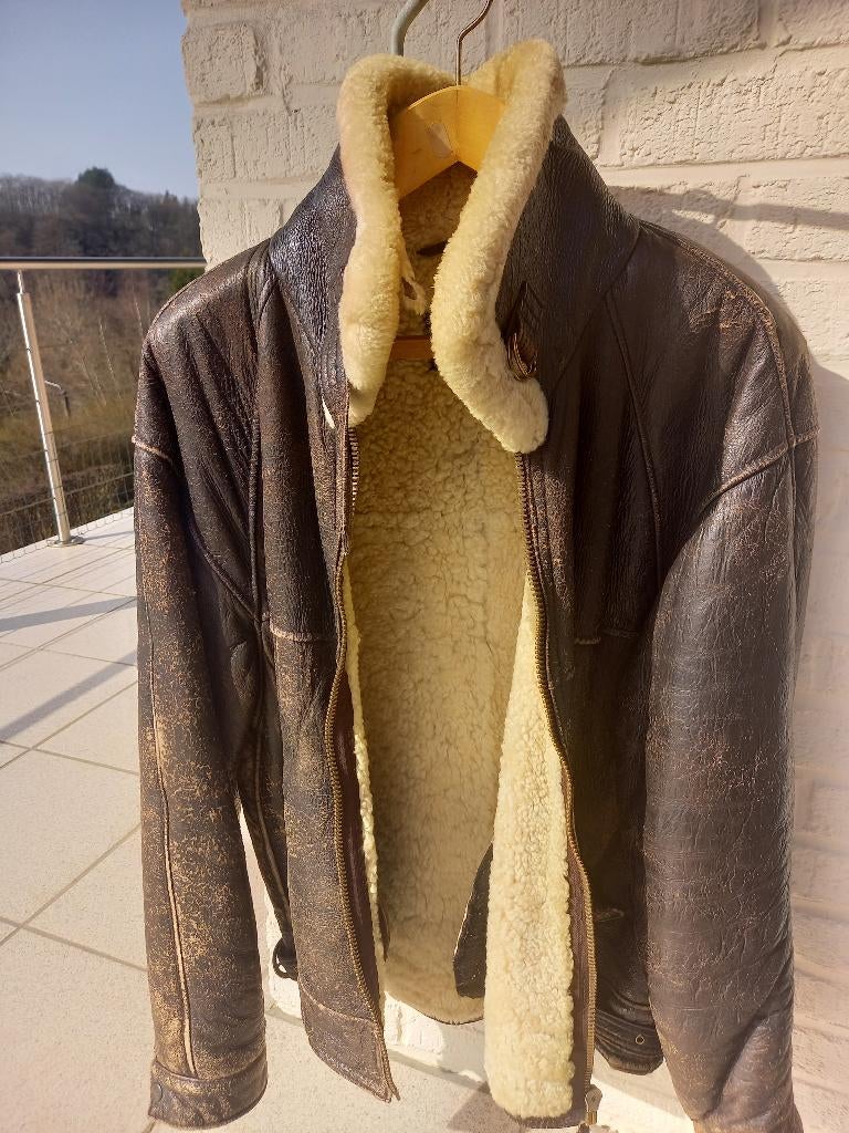Authentique blouson BONBARDIER américain, Enlèvement ou Envoi, Brun, Autres, Porté