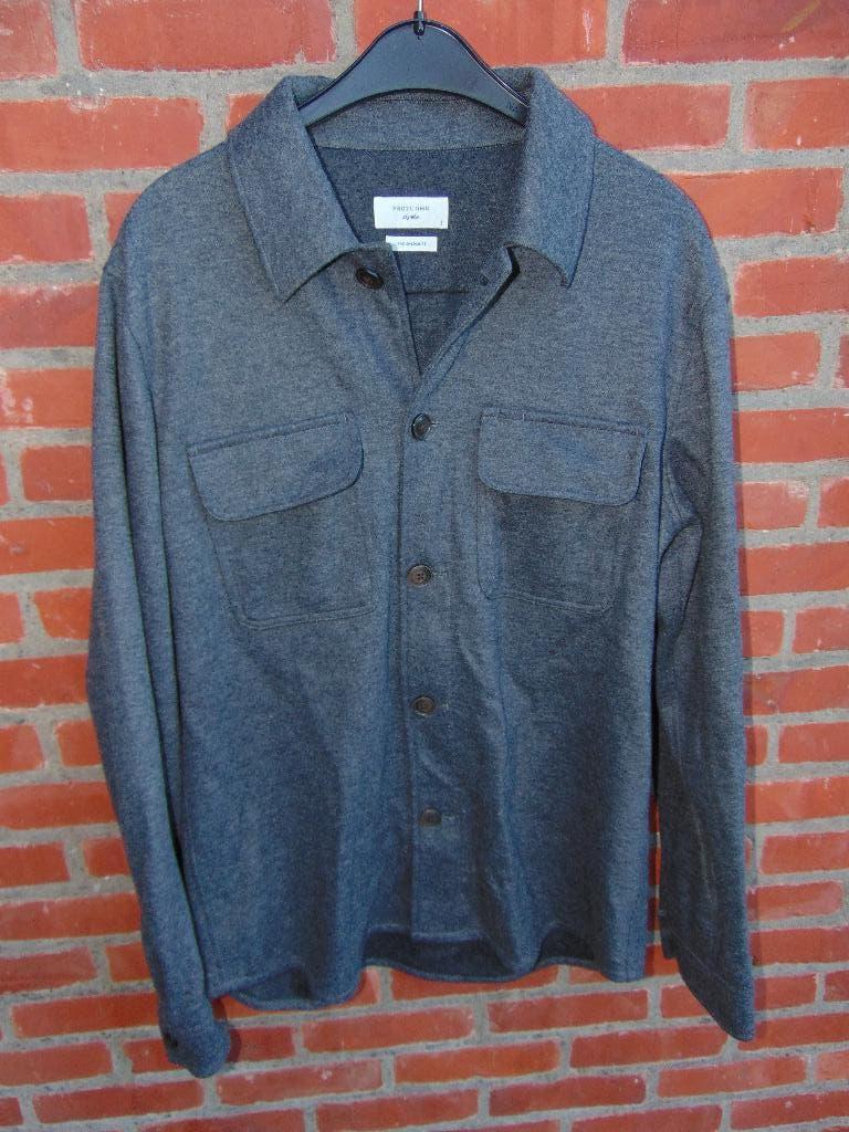 Overhemd met wol Profuomo Sky Blue nieuwstaat, Enlèvement ou Envoi, Comme neuf, Gris, Tour de cou 41/42 (L)