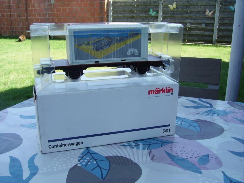 MARKLIN SPOOR 1 / 5411 CONTAINERWAGON, Hobby en Vrije tijd, Modeltreinen | Overige schalen, Gelijkstroom of Wisselstroom, Ophalen of Verzenden