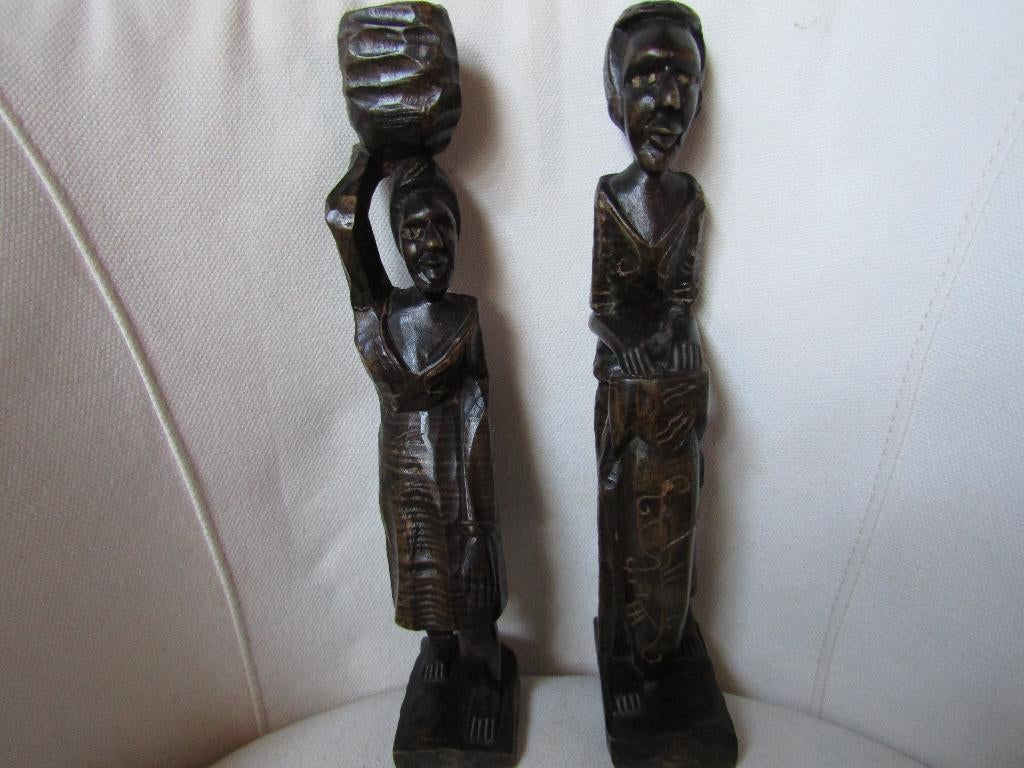 Anciennes sculptures d'un couple, Mangbetu, Antiquités & Art, Enlèvement ou Envoi