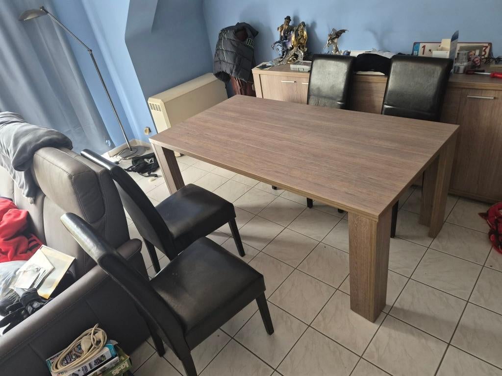 Eetplaats+ 4stoelen, Huis en Inrichting, Tafels | Eettafels, Ophalen, Gebruikt, Vier personen, Rechthoekig
