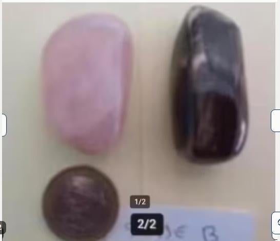 prachtige grote rozenkwarts + versteend hout trommelsteen, Verzamelen, Mineralen en Fossielen, Ophalen of Verzenden