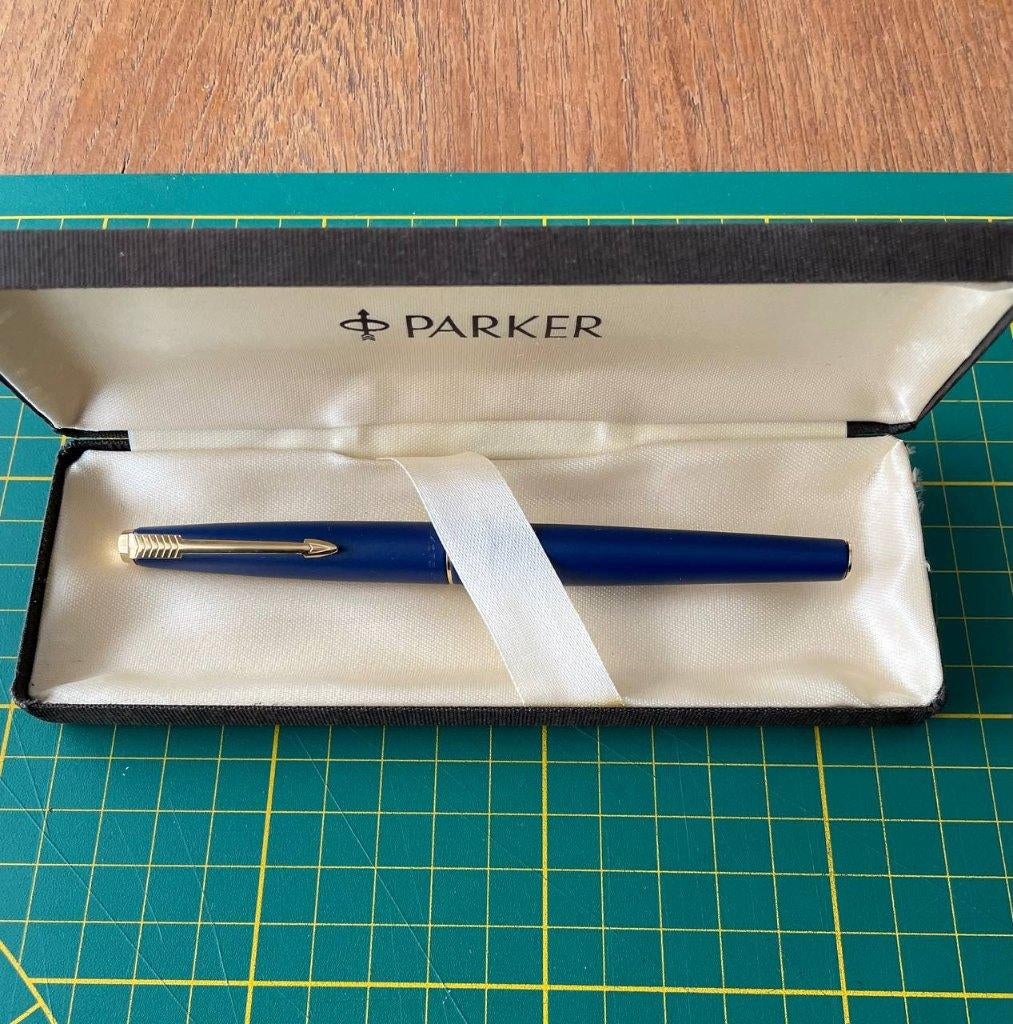 Parker 45 "TX" Blue 14k F Nib Fountain Pen, Verzamelen, Ophalen of Verzenden, Parker