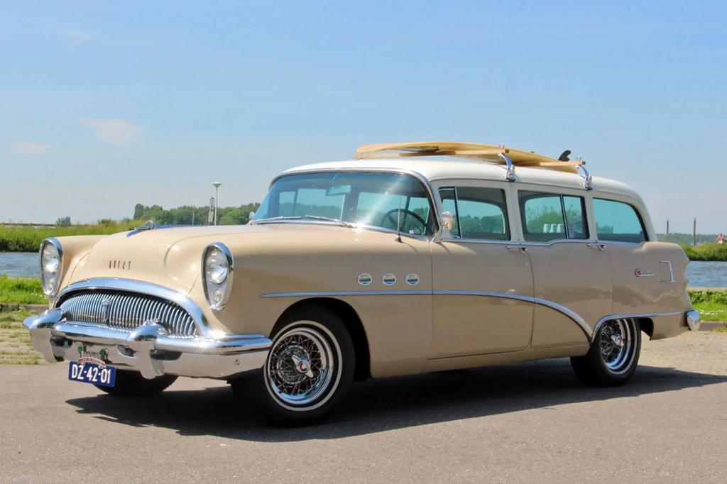 Buick Century Estate Wagon 1954, Autos, Buick, Entreprise, Skylark, Air conditionné, Essence, Automatique, Beige, Enlèvement