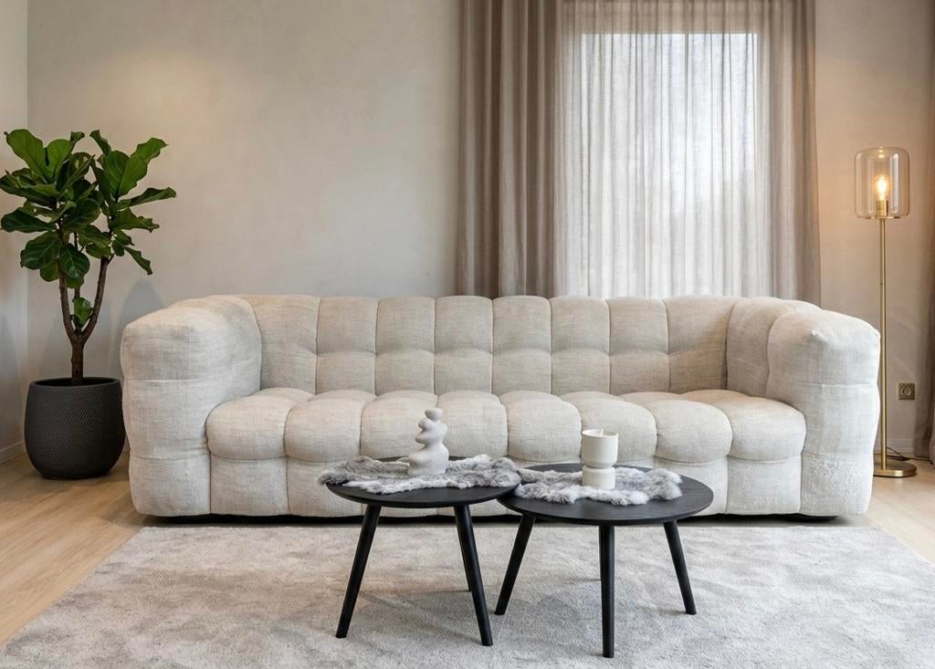 Canapé tendance « Cloud » - Tissu texturé beige, Maison & Meubles, Canapés | Sofas & Chaises Longues, Enlèvement, Comme neuf