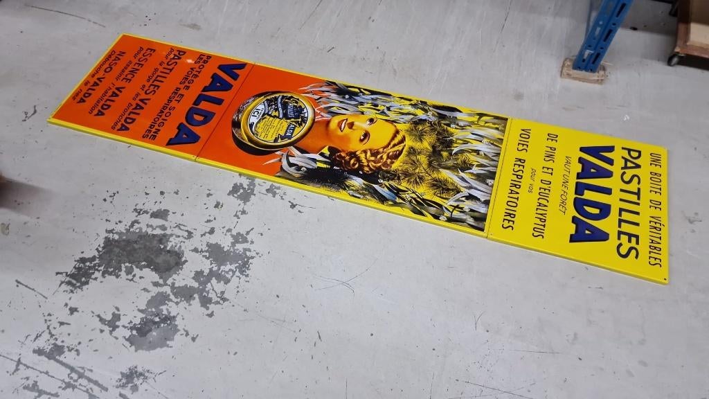 PLAQUE EMAILLEE VALDA 210 cm x 50 cm 3 pièces exceptionnelle, Collections, Enlèvement ou Envoi, Neuf