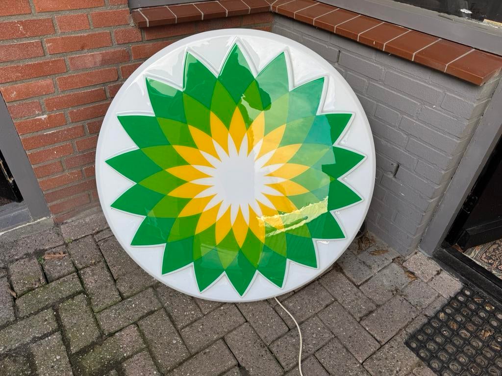 Ancienne boîte à lumière publicitaire BP, Enlèvement, Utilisé, Table lumineuse ou lampe (néon)