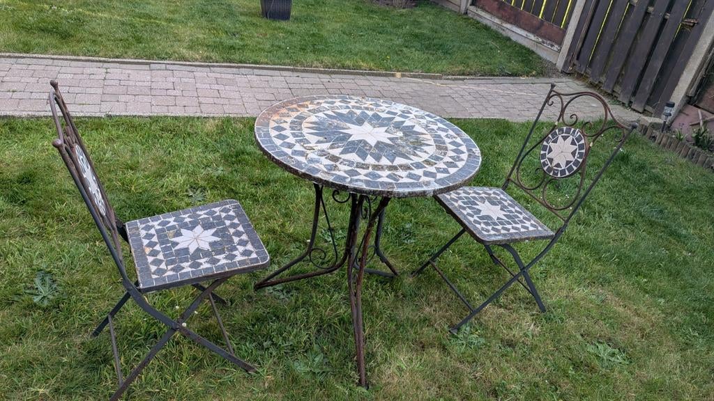 Bistro set mozaïek, Ophalen