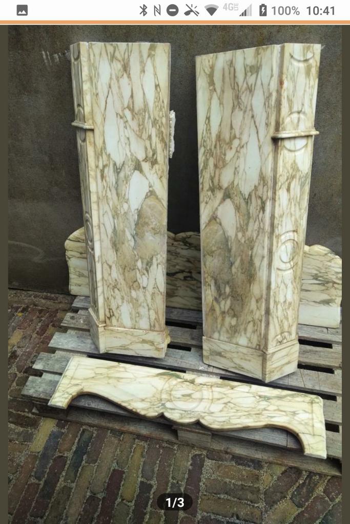 Belle cheminée rococo en marbre Calacatta d'Oro Pompadour, Enlèvement ou Envoi