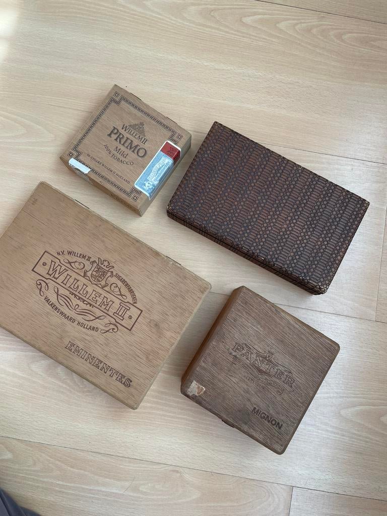 4 sigarenkistjes, Ophalen of Verzenden, Gebruikt