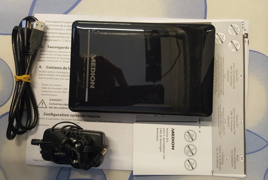 Medion HDDrive2Go, Informatique & Logiciels, Disques durs, Utilisé, Laptop, Externe, SATA, Enlèvement