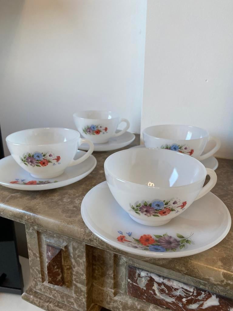 Tasses à thé Arcopal 4 Volubilus Lisseron, Enlèvement ou Envoi