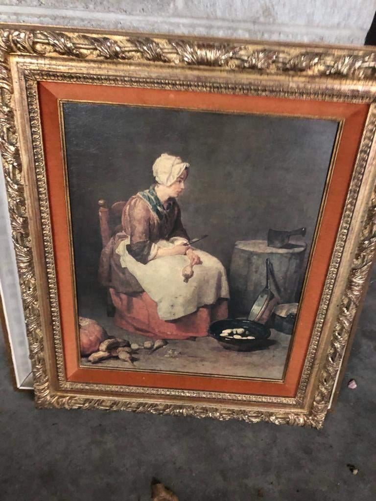 Schilderij "The turnip peeler"-Jean-Baptiste Siméon Chardin, Antiek en Kunst, Ophalen