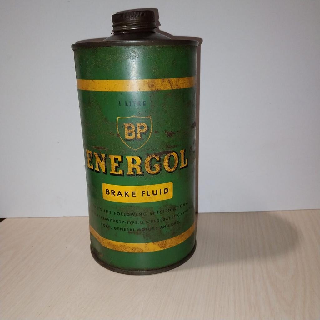 Vintage BP Energol – Brake Fluid blik (1 liter), Verzamelen, Ophalen