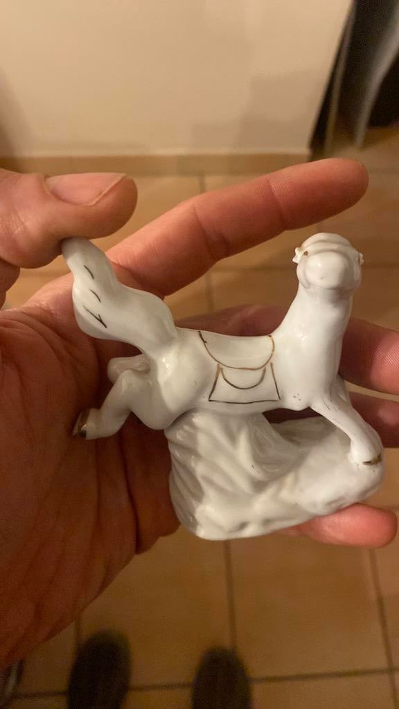 Vintage Figurine style art déco d’un cheval en porcelaine, Enlèvement ou Envoi
