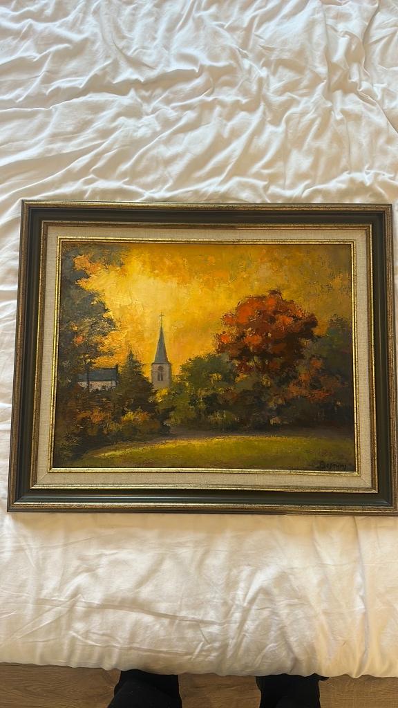 Ludo Bosmans - L'église au loin - Wilrijk, Antiquités & Art, Enlèvement