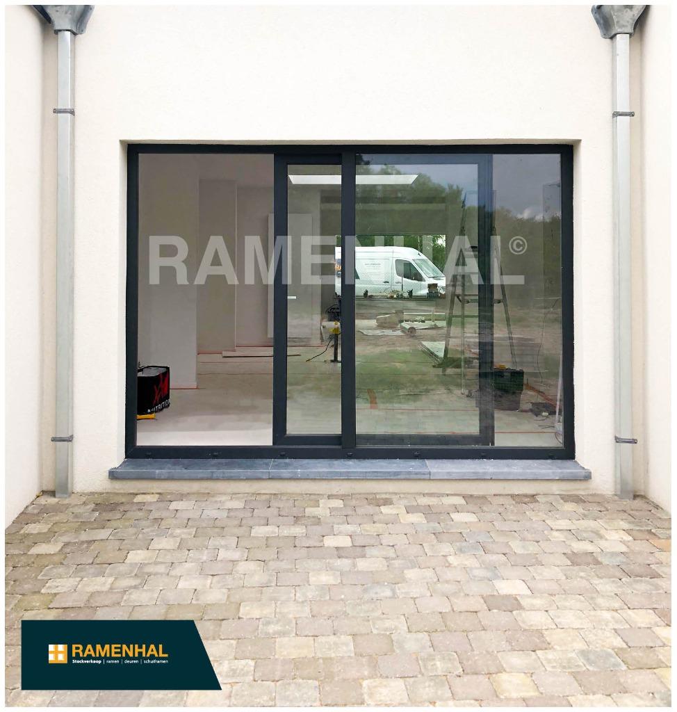 ramen pvc wit uit stock raam met glas stockverkoop RAMENHAL, Kunststof, Verzenden, Nieuw, 150 tot 225 cm