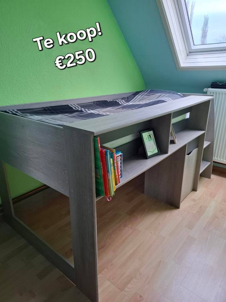 Halfhoogslaper, Huis en Inrichting, Slaapkamer | Stapelbedden en Hoogslapers, Ophalen, Eenpersoons, 210 cm, Minder dan 160 cm