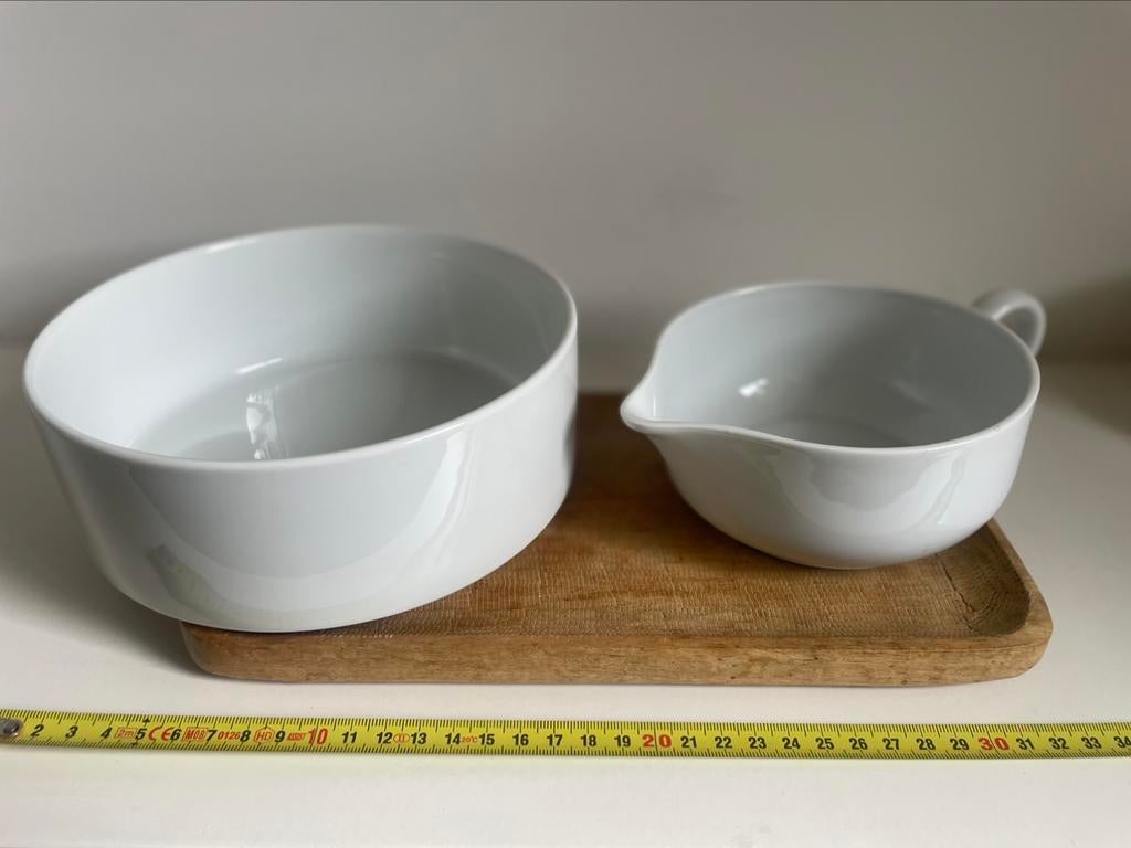 Ikea 365+ sauskom en schaal wit modern, Ophalen, Effen, Aardewerk, Schaal of Schalen