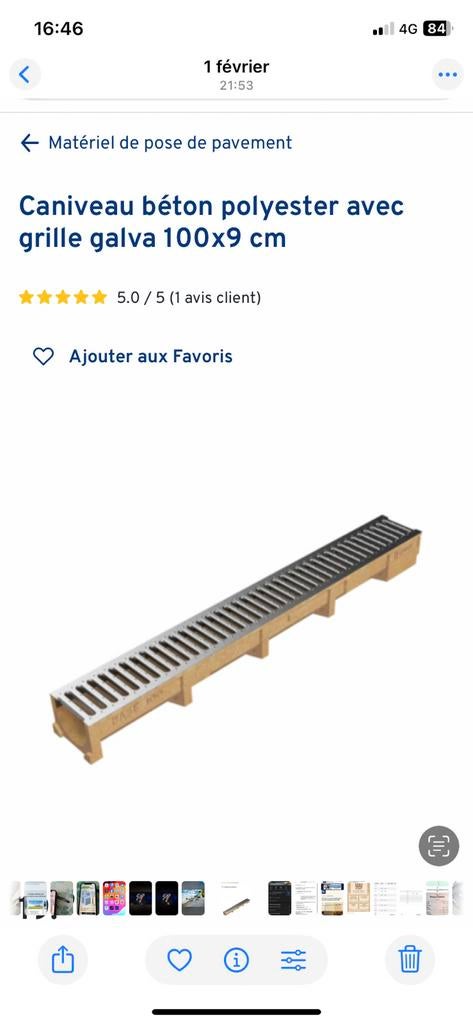 Canniveau neuf, Enlèvement, Neuf