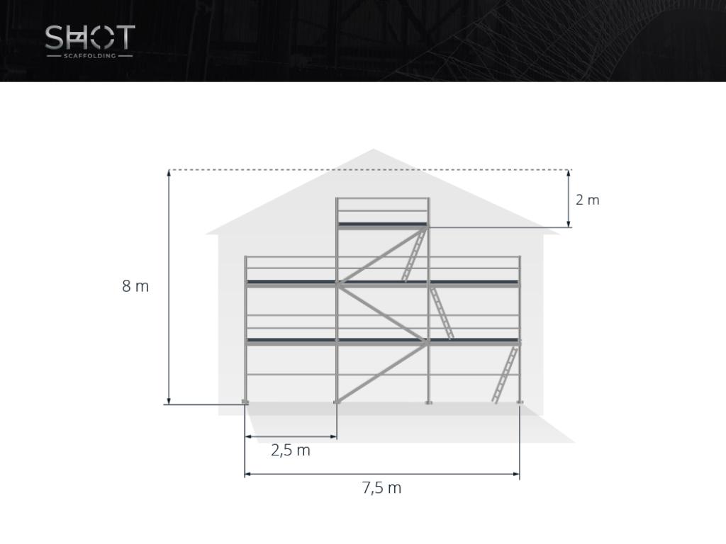Échafaudage pour mur pignon / Échafaudage en Alu Baumann, Bricolage & Construction, Échafaudages, Neuf, Échafaudage de façade