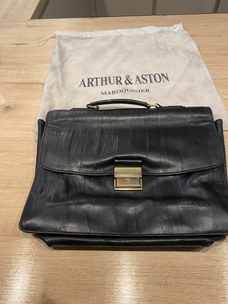 Lederen Arthur &Aston aktentas laptop tas (voor goed bod), Ophalen, Gebruikt