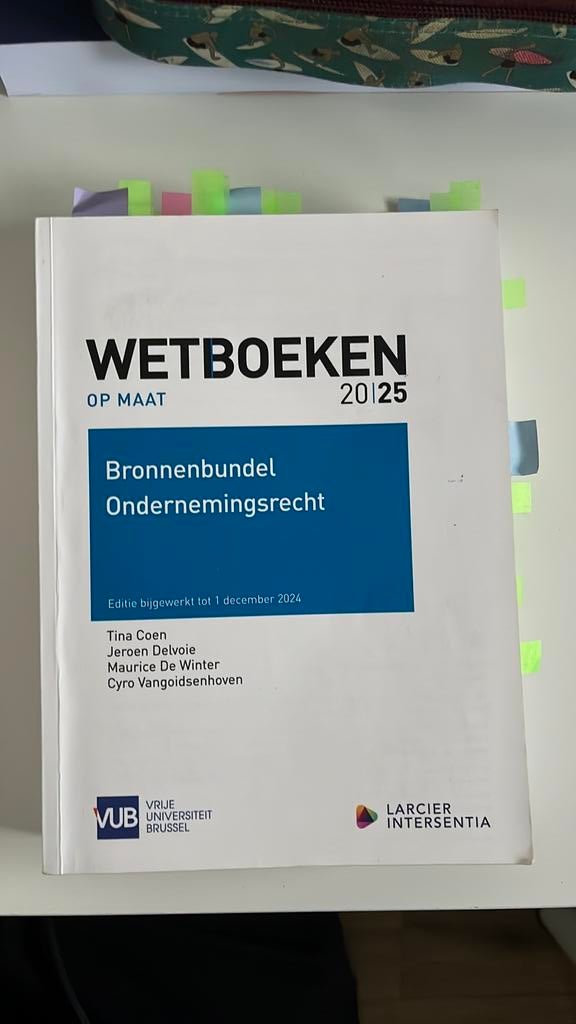 Bronnenbundel ondernemingsrecht 2025, Boeken, Studieboeken en Cursussen, Zo goed als nieuw, Hoger Onderwijs, Ophalen