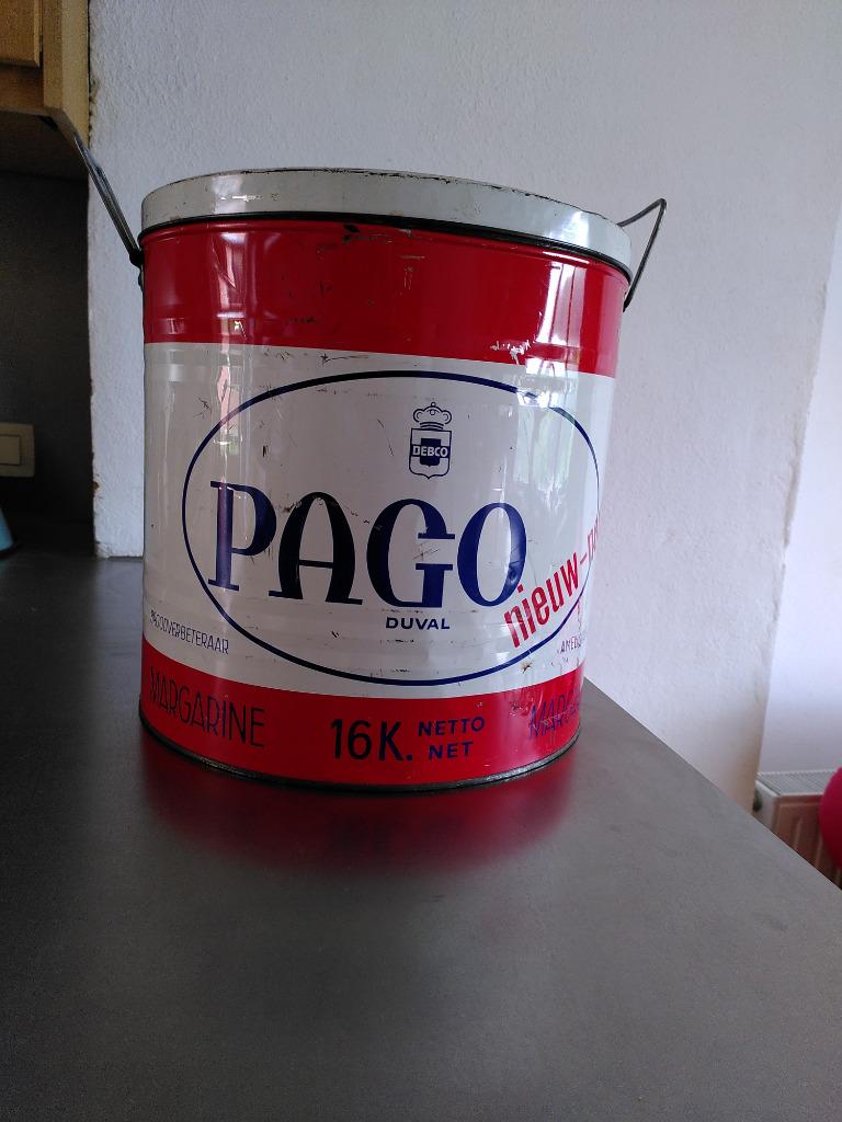 Grand tonneau en métal vintage avec couvercle, Enlèvement