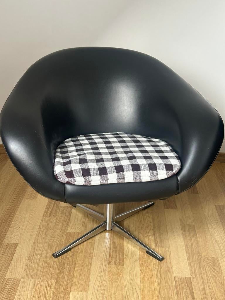 Vintage Jaren 60-70 cocktail draaifauteuil(s), 75 à 100 cm, Enlèvement, Cuir, 75 à 100 cm