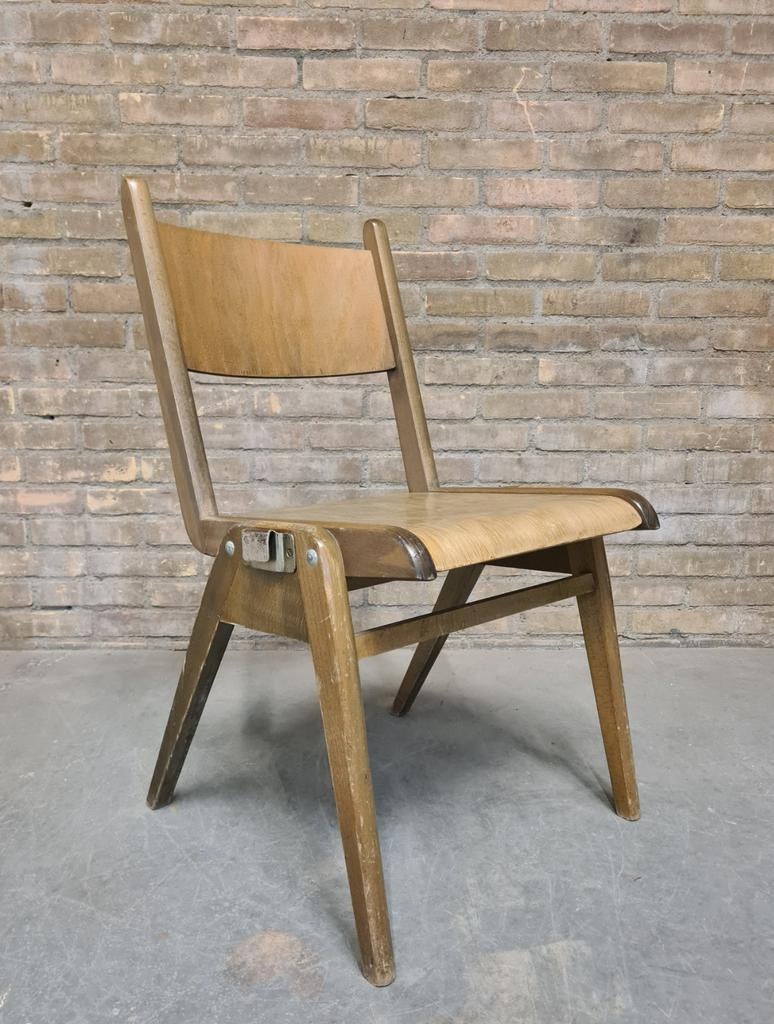 120x lot oude houten STAPELSTOELEN retro vintage caféstoelen, Ophalen, Gebruikt, Bruin, Retro vintage