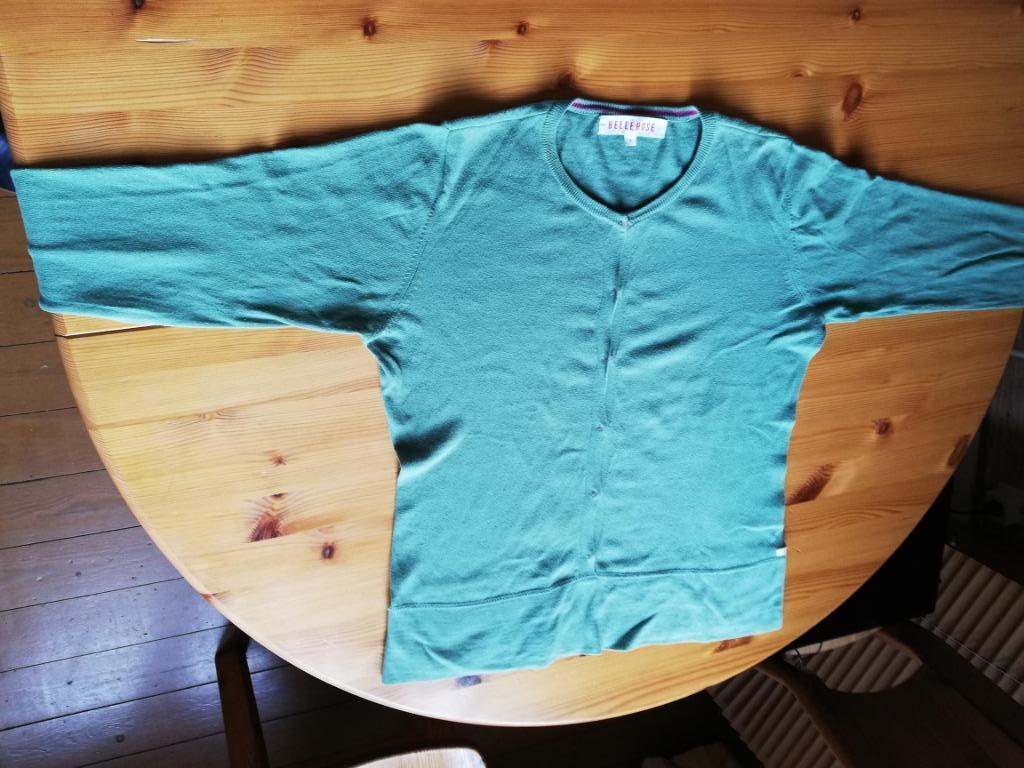 DAMES PULL 15 % WOL 85 % KATOEN, KLEUR MOSGROEN, BELLEROSE, Kleding | Dames, Maat 38/40 (M), Bellerose, Ophalen of Verzenden, Gedragen