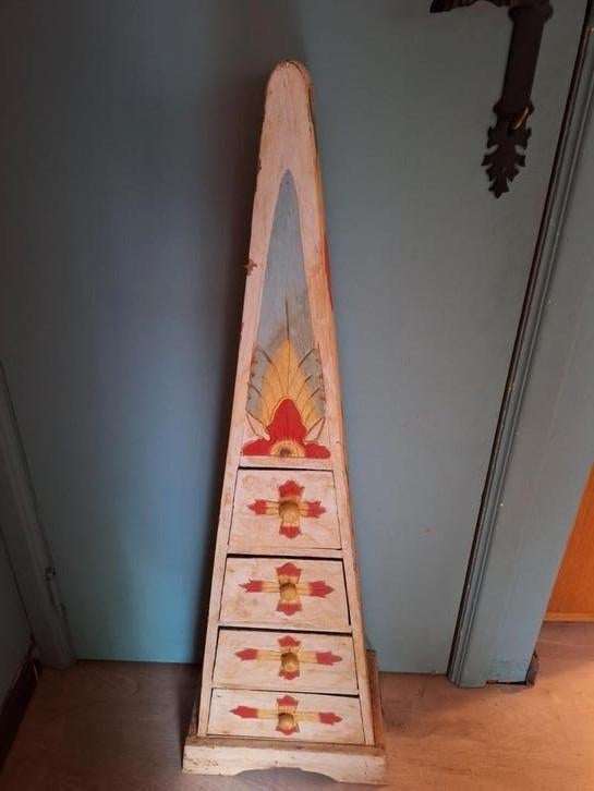 Armoire vintage en bois avec petits tiroirs, Enlèvement, Comme neuf