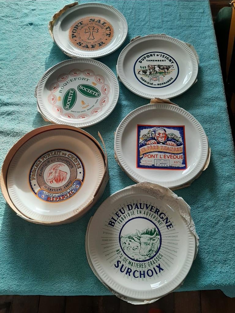 vintage kaasbordjes van St.Amand 60's, Antiek en Kunst, Antiek | Servies compleet, Ophalen