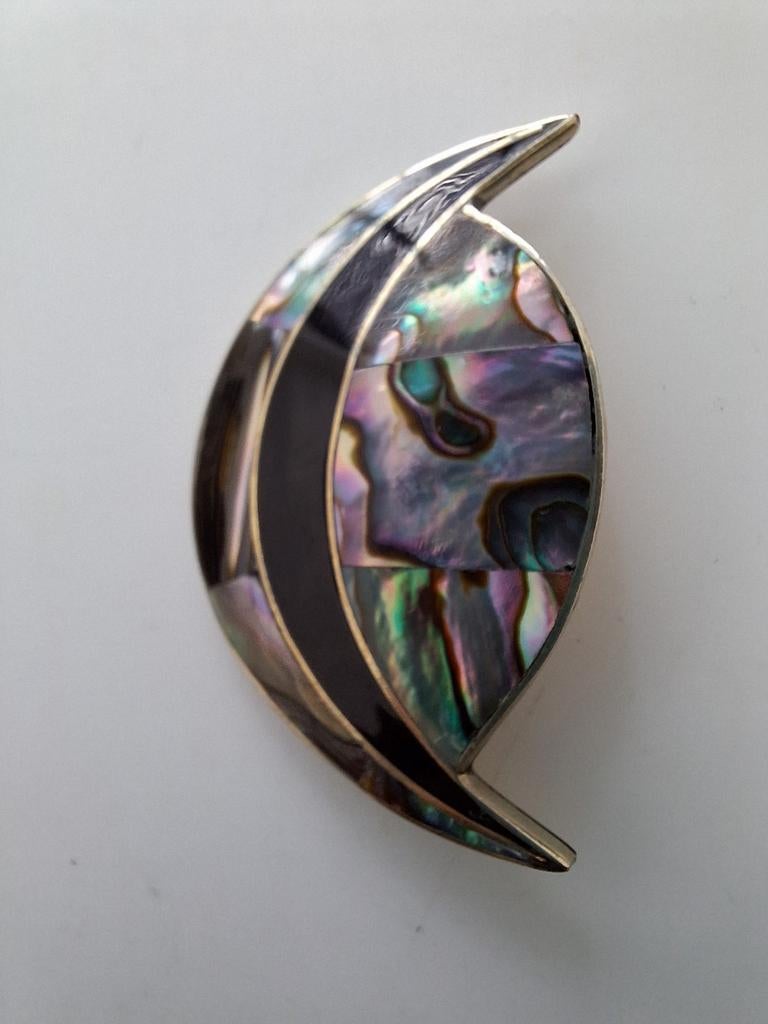 Broche Alpaca Mexico met stempel, Handtassen en Accessoires, Broches, Ophalen of Verzenden, Zo goed als nieuw, Koper