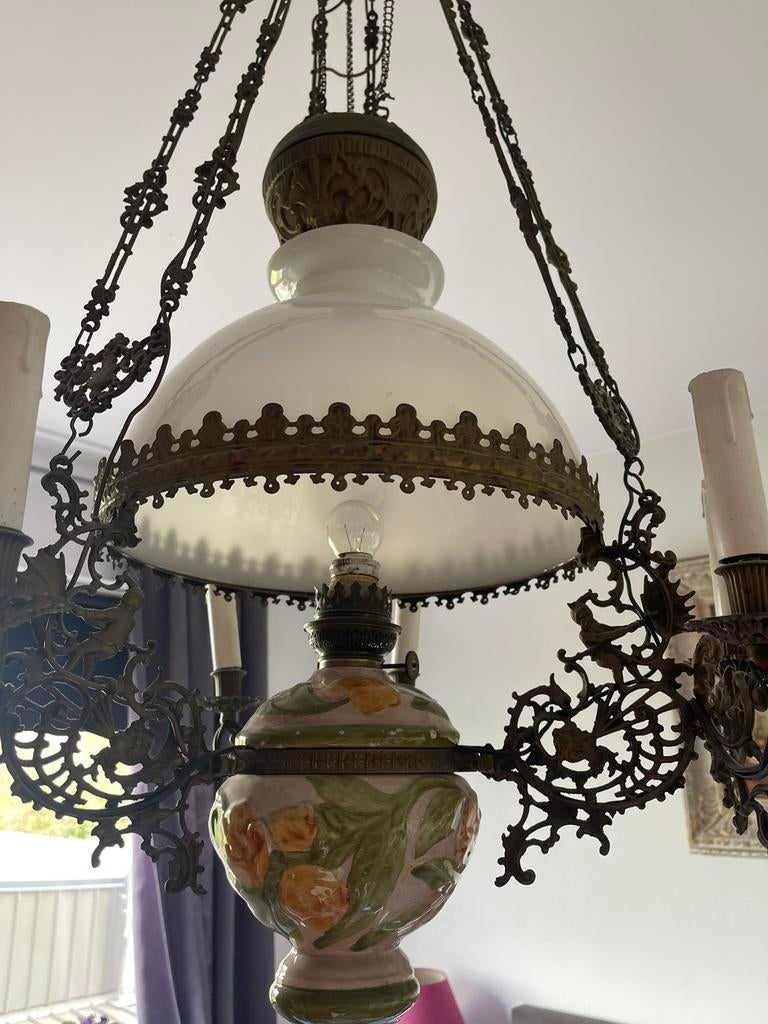 Lustre ancien 6 branches, Antiquités & Art, Enlèvement