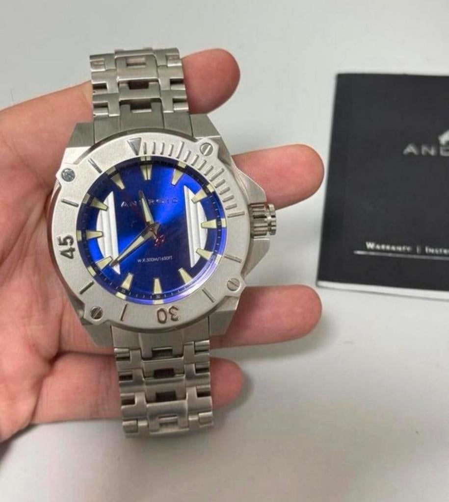 Montre plongée Android Silverjet AD780 à quartz en acier, Étanche, Enlèvement ou Envoi, Comme neuf, Argent