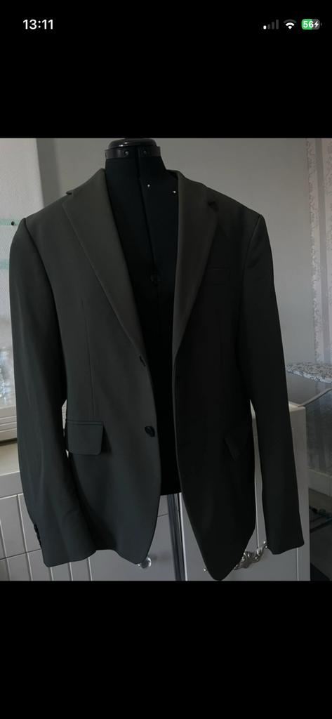 Heren Zara Pak Costuum Slil Fit Grun, Kleding | Heren, Ophalen of Verzenden, Zo goed als nieuw