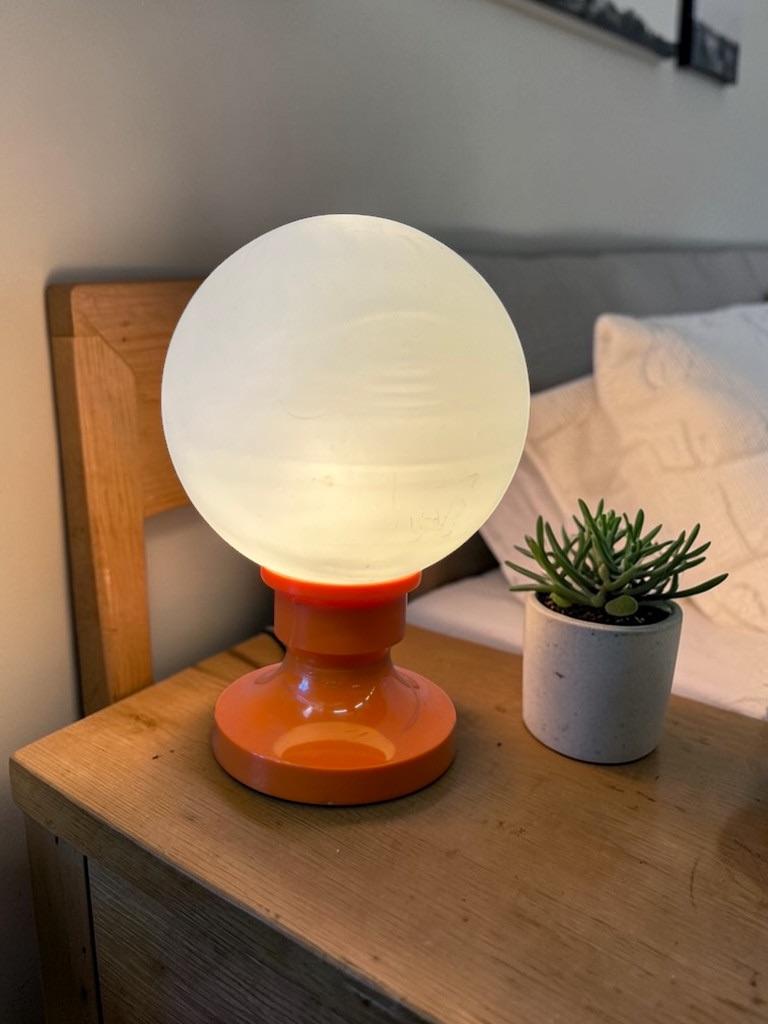 lampe à boule orange vintage/mini lampe de table, Enlèvement