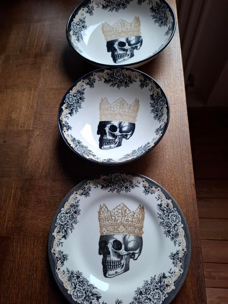 Set 1 personne Royal Stafford faience anglaise Noir et or