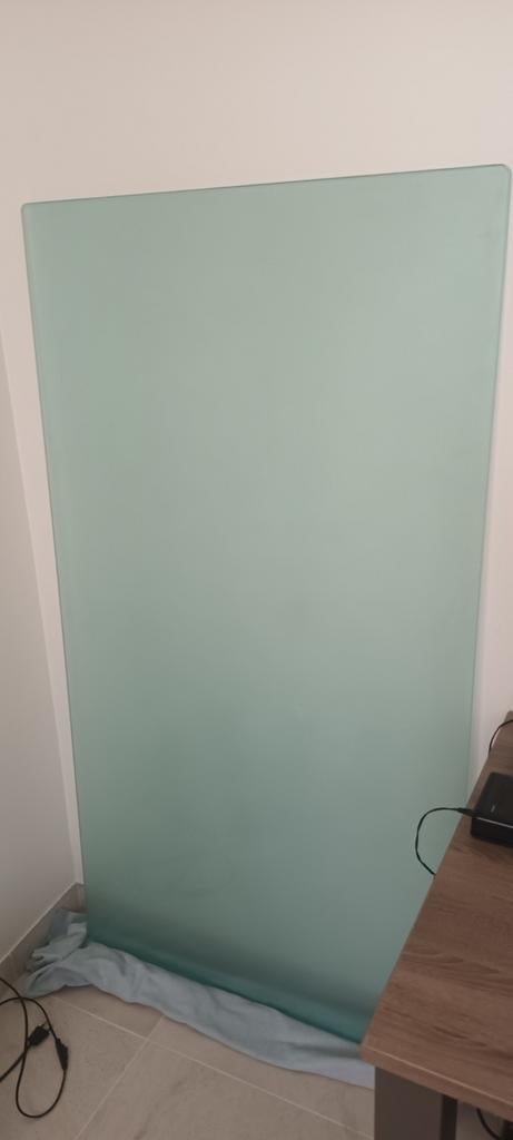 Glazen gezandstraalde plaat voor tafel of buro 160x85x1cm, Ophalen