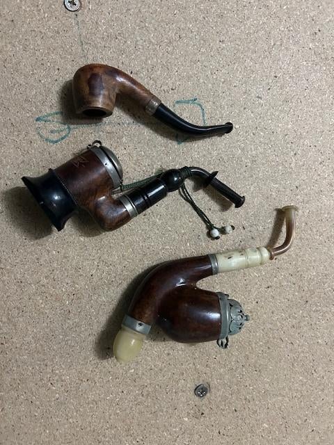 3 tabakspijpen oa tabakspijp met dekseltje antieke boppard, Verzamelen, Ophalen of Verzenden, Gebruikt